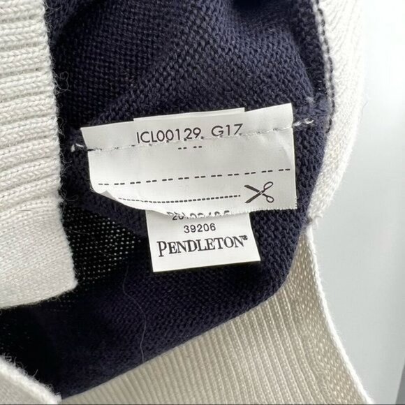 Pendleton blue cream colorblock cardigan M - Picture 10 of 12